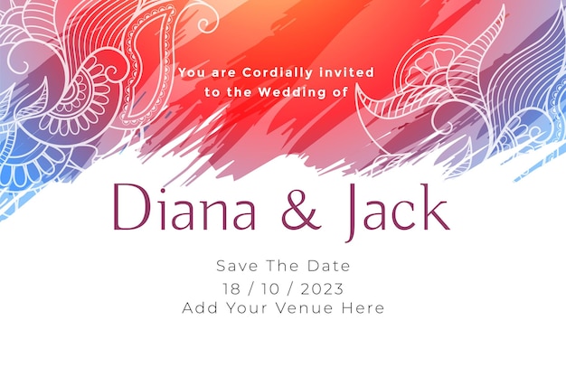 Abstract wedding card invitation template 