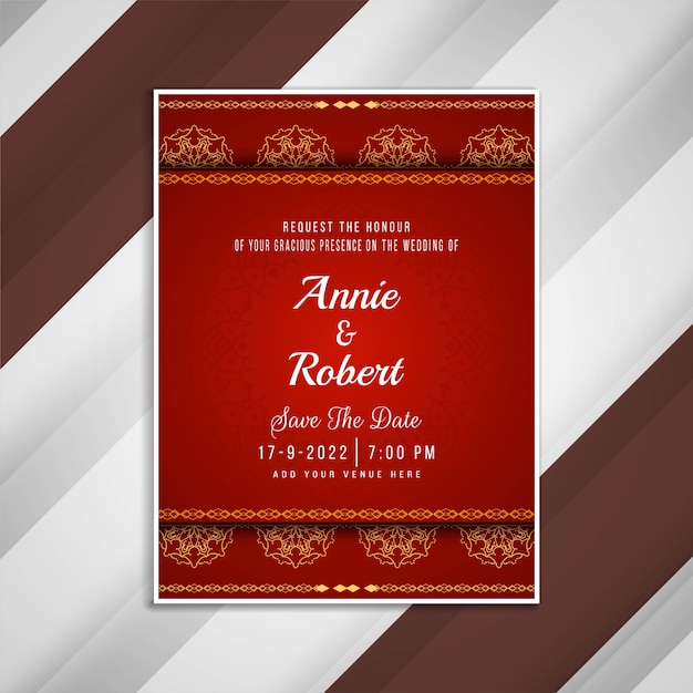 Free vector abstract wedding invitation artistic card design