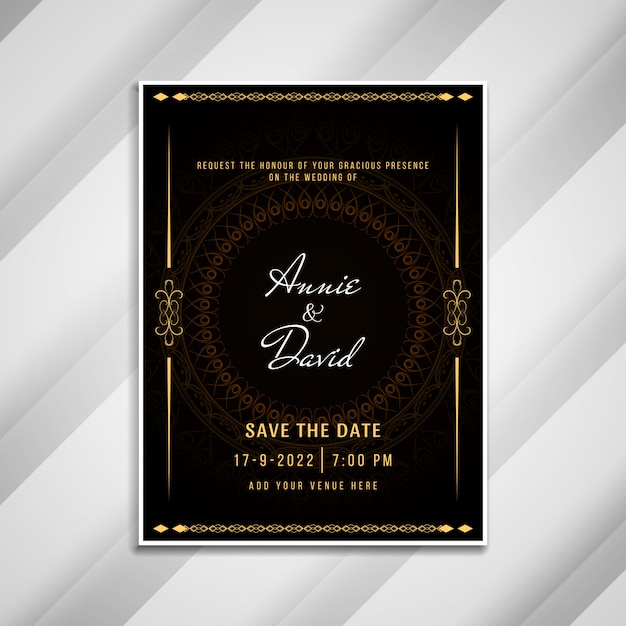 Abstract wedding invitation elegant card