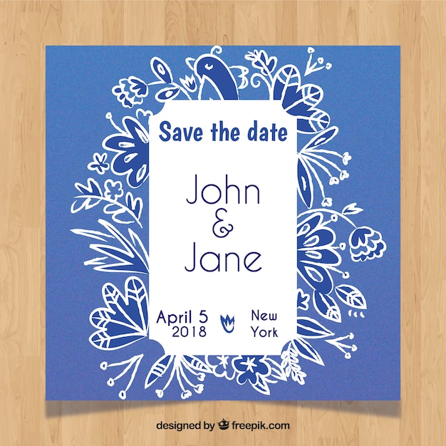 Abstract wedding invitation with modern style