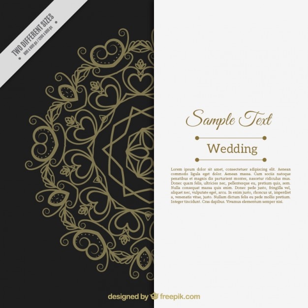 Abstract wedding invitation with ornaments