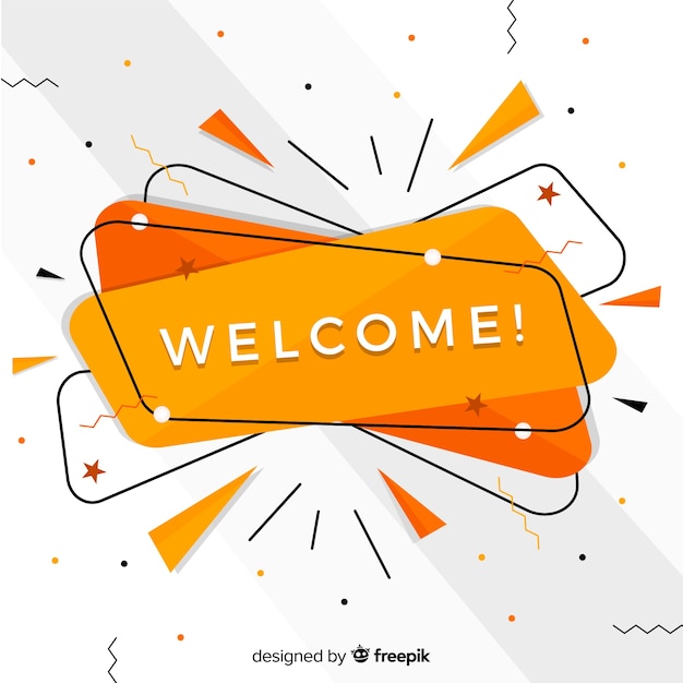 Abstract welcome composition with flat design