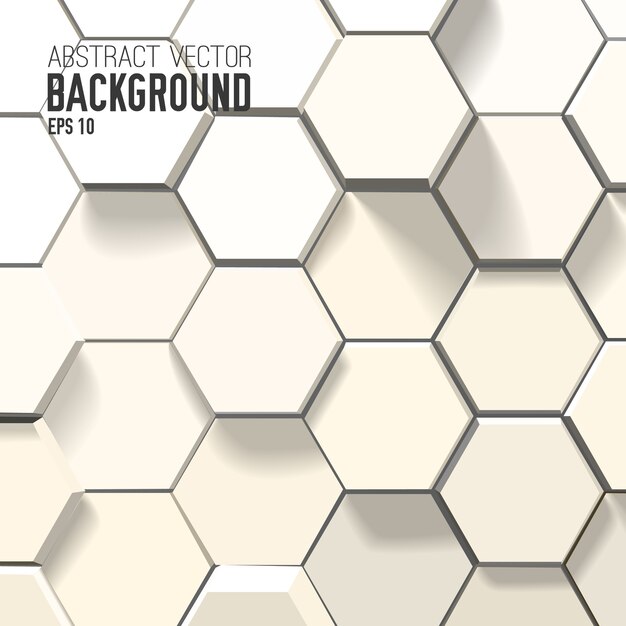 Abstract white background with geometric hexagons