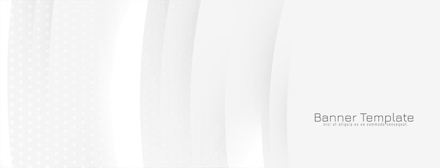 Abstract white banner background with shiny wavy lines