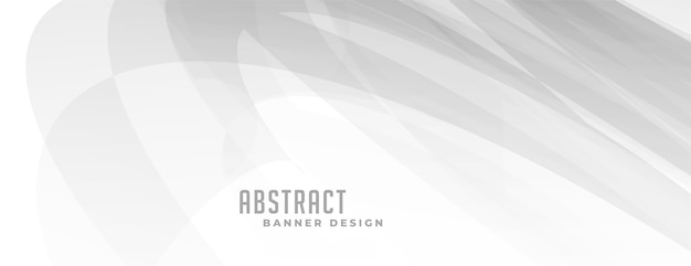 Free vector abstract white banner with gray lines