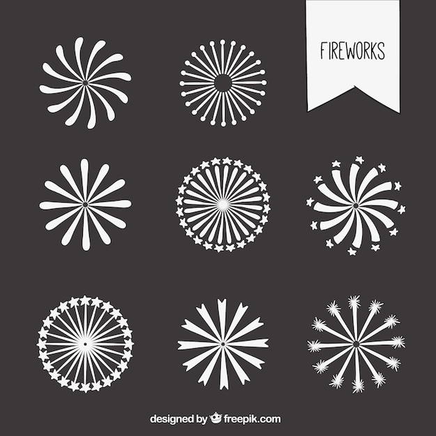 Free vector abstract white fireworks