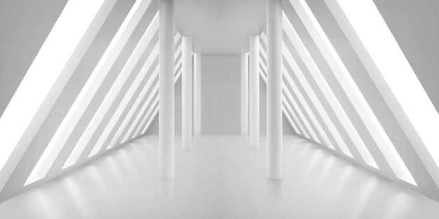 abstract white mansard interior design