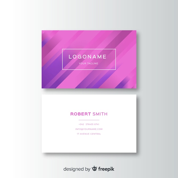 Abstract white and purple gradient business card