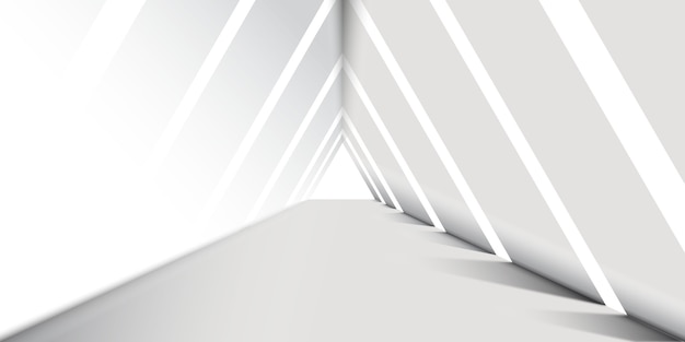 Абстрактный фон коридора белый треугольник