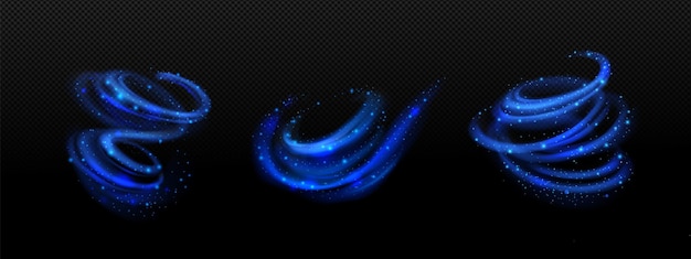 Free vector abstract wind swirls effect with sparkles