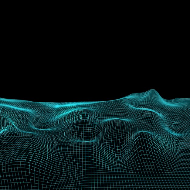 Abstract wireframe landscape background