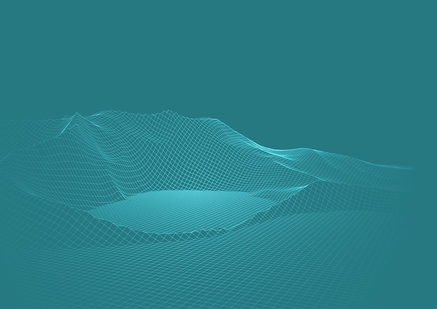 Abstract wireframe landscape design