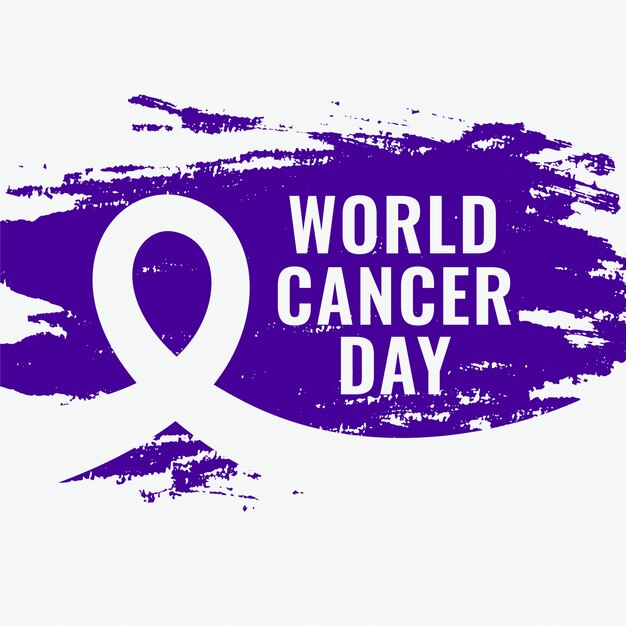 Abstract world cancer day awareness grunge poster