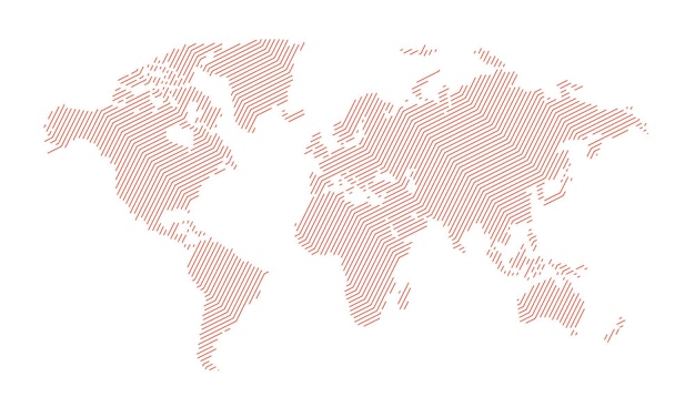 Free vector abstract world map in line style graphic design