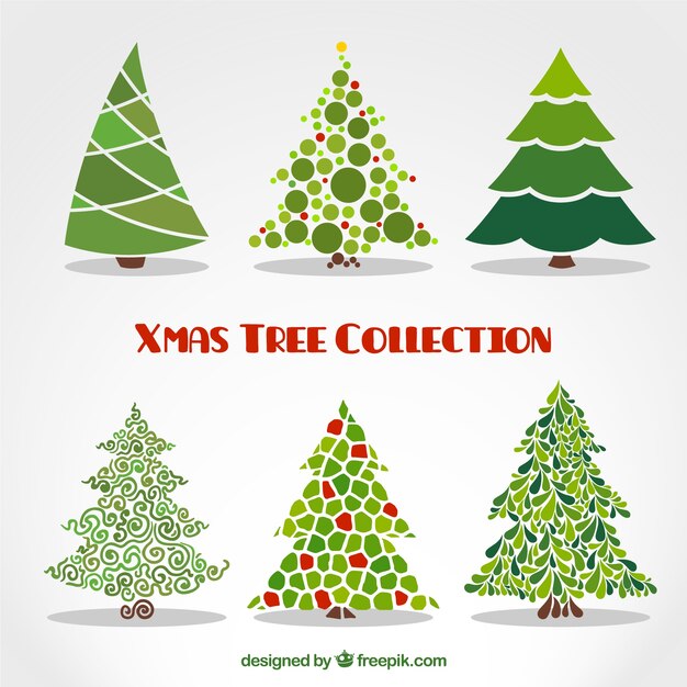 Abstract xmas trees collection