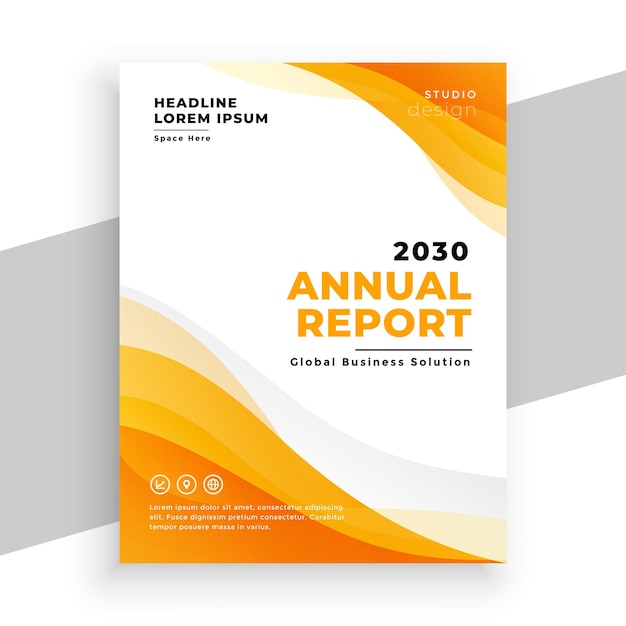 Abstract yellow annual report brochure template