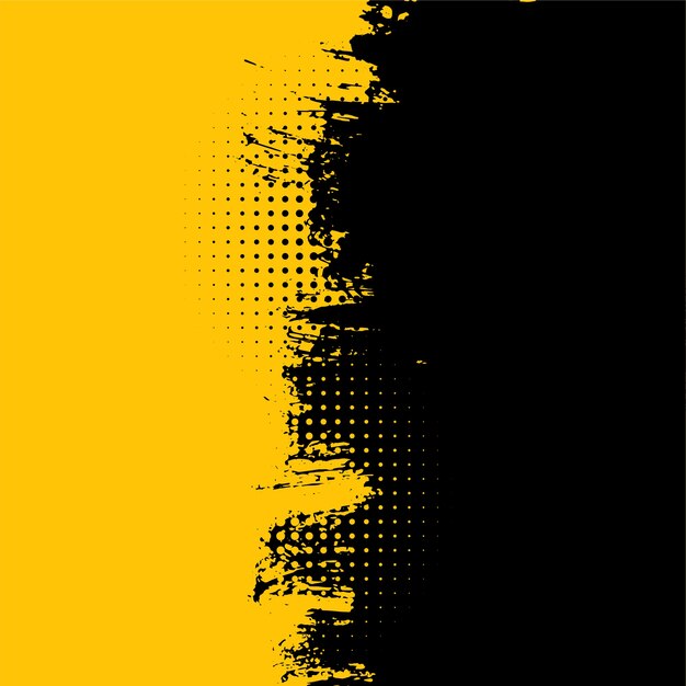 抽象的な黄色と黒のグランジ汚れたテクスチャ背景