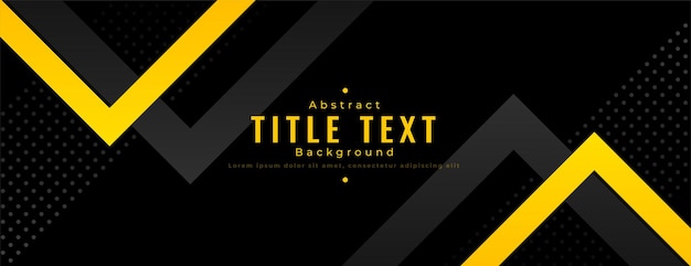 Free vector abstract yellow and black wide banner
