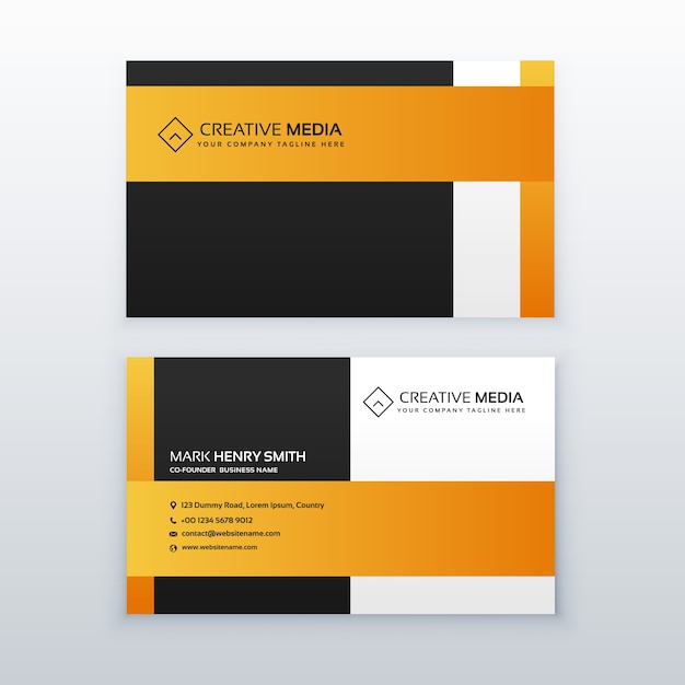 Free vector abstract yellow business card design