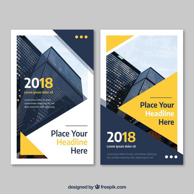 Abstract yellow business flyer template