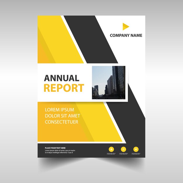 추상 노란색 기업 연례 보고서 서식 파일