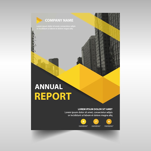Желтый творческий шаблон обложки ежегодного отчета