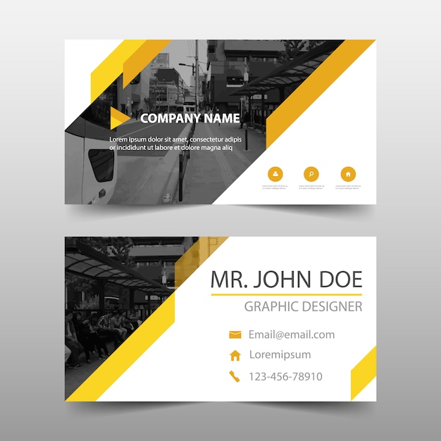 Abstract yellow corporate business card