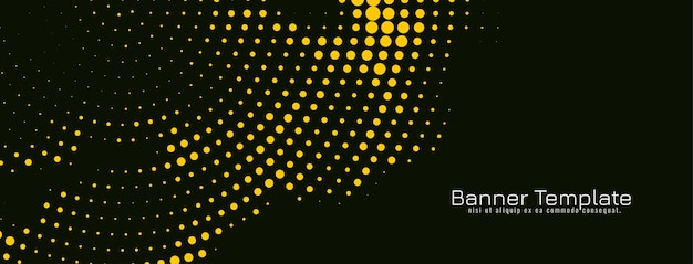 Free vector abstract yellow halftone design banner template vector