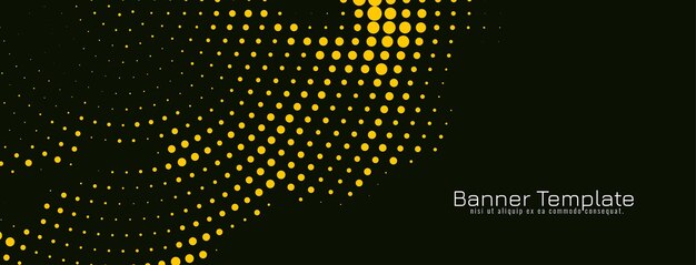 Abstract yellow halftone design banner template vector