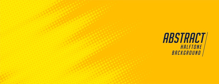 無料Vector 抽象的な黄色のハーフトーンの広いエレガントなバナーデザイン