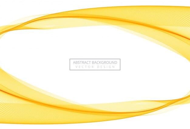 Abstract yellow stylish flowing wave on white background