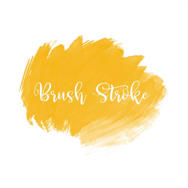 Abstract yellow watercolor brush stroke decorative design