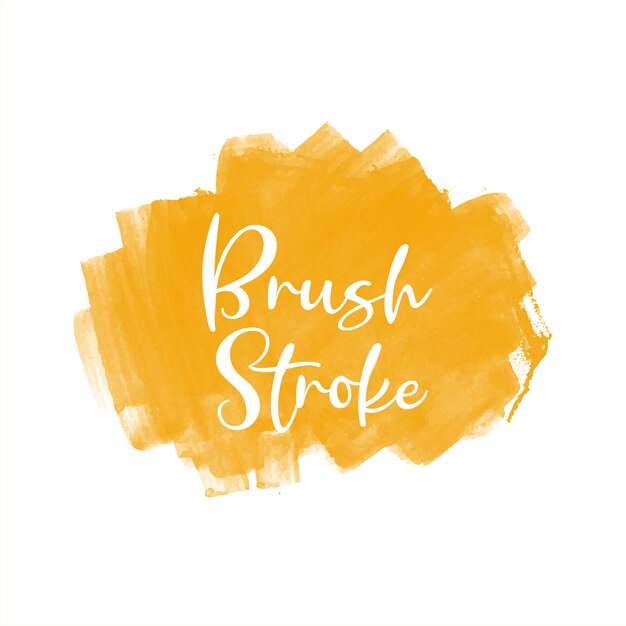 Abstract yellow watercolor brush stroke decorative design