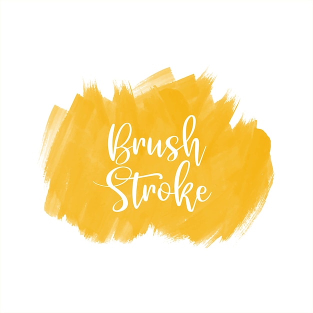 Abstract yellow watercolor brush stroke hand painted design