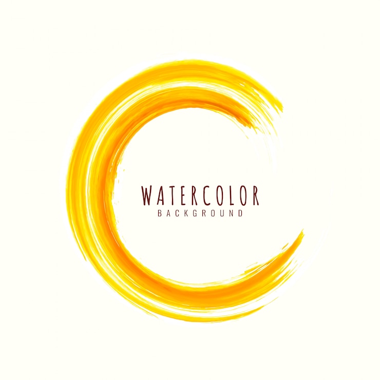 무료 Vector 추상 노란색 수채화 스트로크 배경