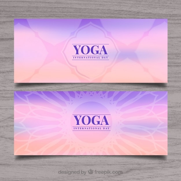 Free vector abstract yoga banners