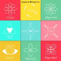 Free vector abstract yoga logos