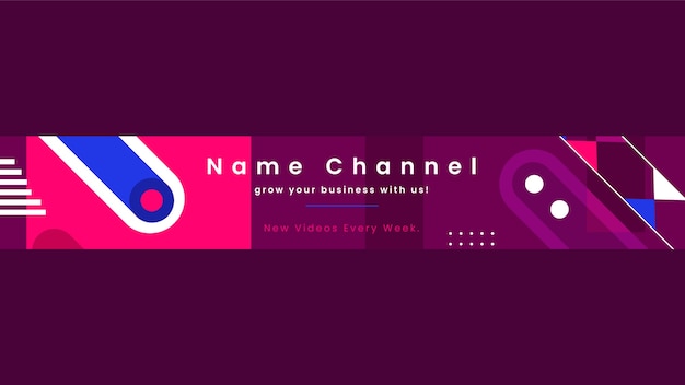 Free vector abstract youtube banner template flat style