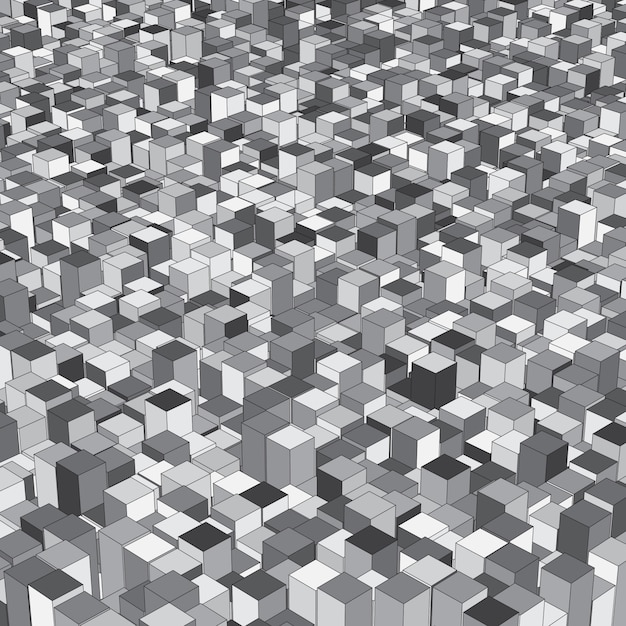 Abstrock isometric background with extruding cubes