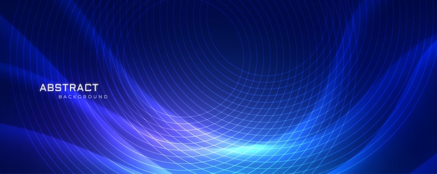 Abstrract blue wavy background with circular lines