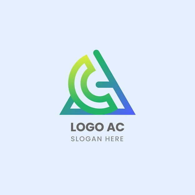 Vettore gratuito design del logo aziendale ac