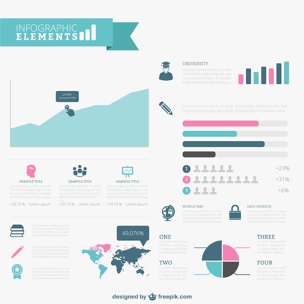 Vettore gratuito infografica academic