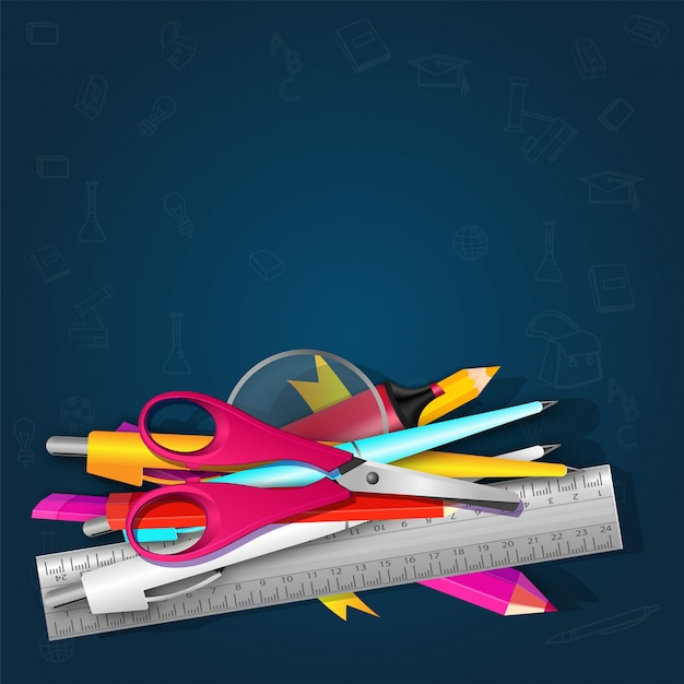 Free vector academic items background