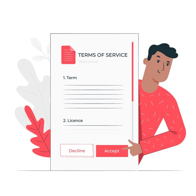Accept terms law illustration concept