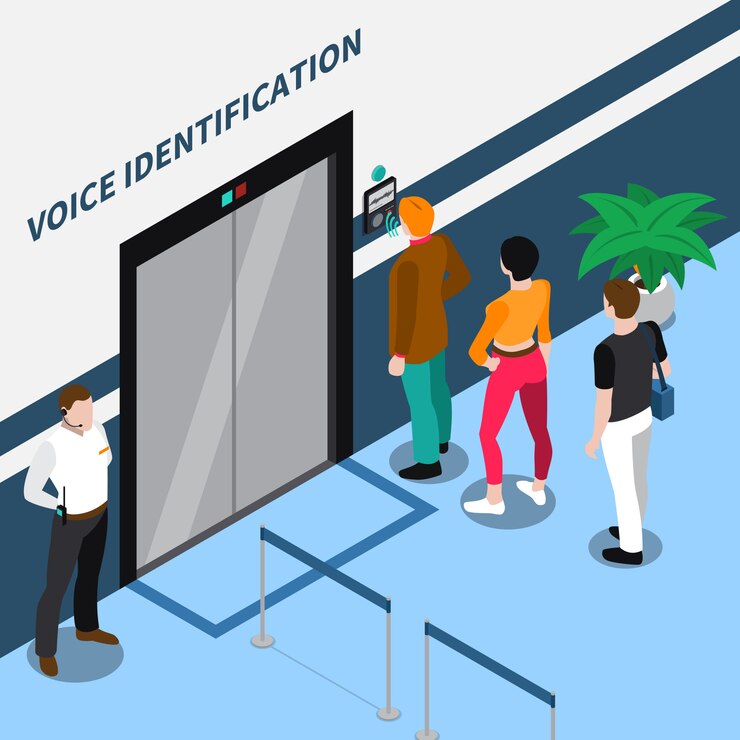 Free Vector access identification isometric composition