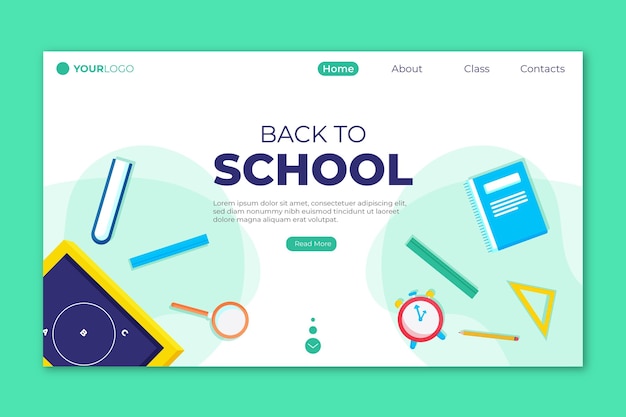 Free vector accessories back to school landing page