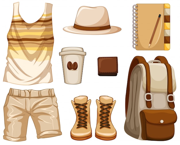 Accessories for hipster boy illustration