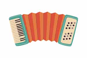 Vettore gratuito accordeon strumento musicale icona isolata