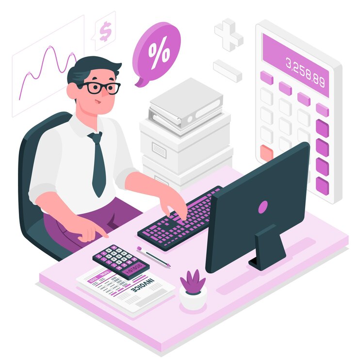 Free Vector accountant concept illustration