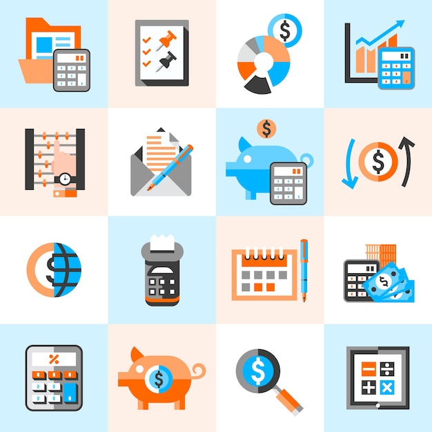 Accounting icons set